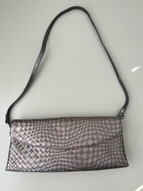 Jennifer Tattanelli Clutch Leather WomensBag Gunmetal Luxury Italy Nappa Bottega